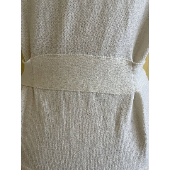 BCBG MAX AZRIA Short Sleeve Summer Spring Knit Cardigan Sweater Top Size M Ivory - Picture 8 of 9